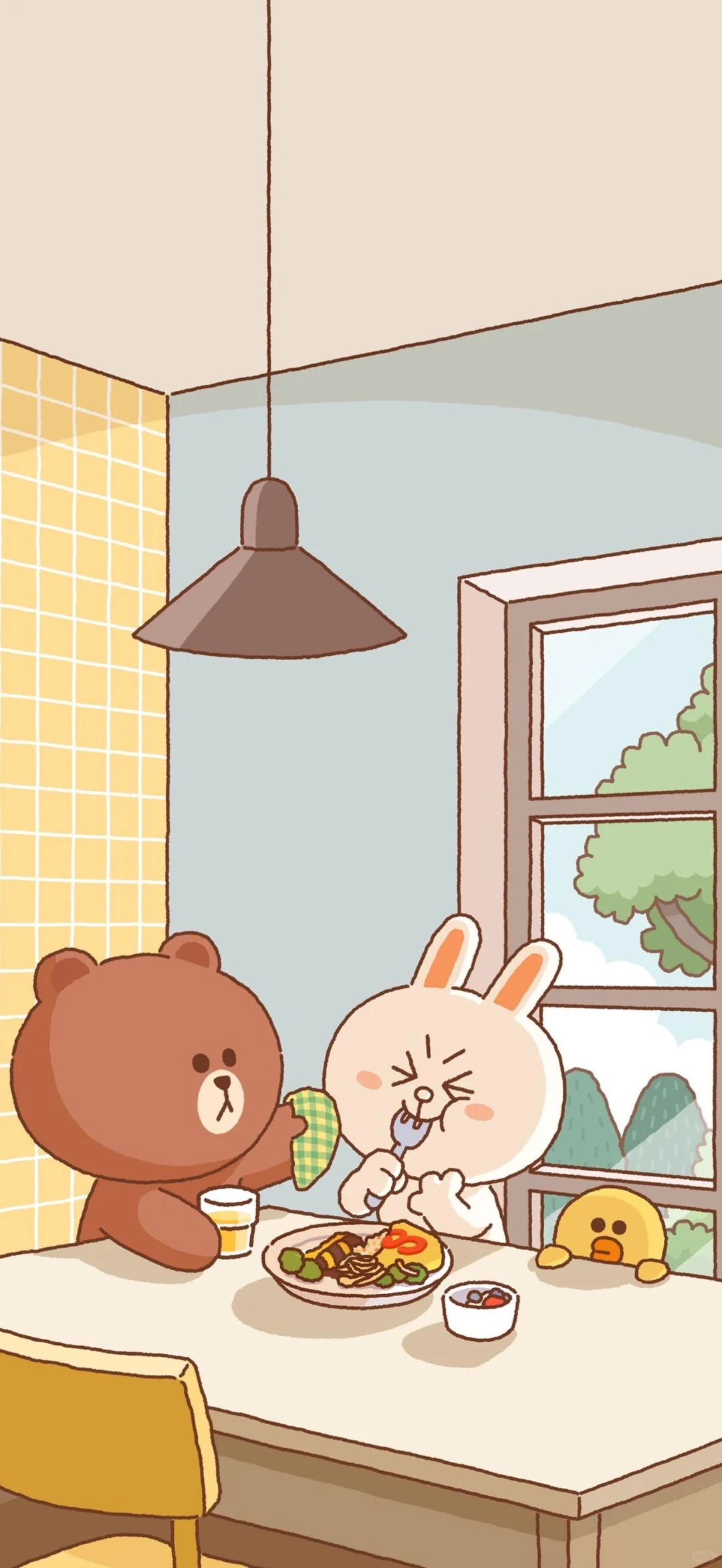 nền gấu brown và thỏ cony