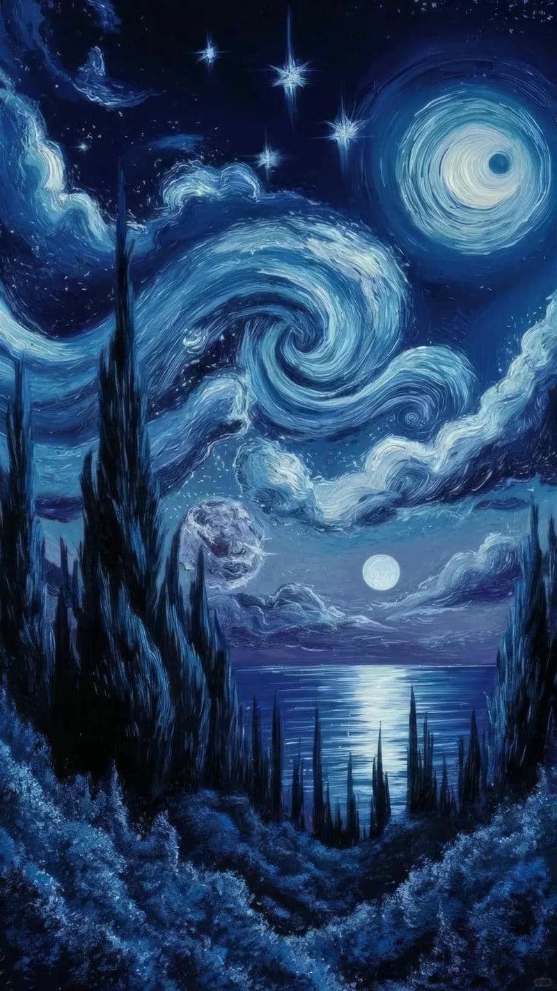 nền phong cảnh Van Gogh