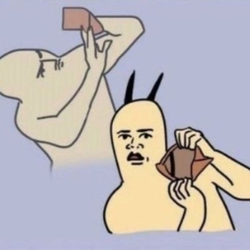 ví rỗng meme
