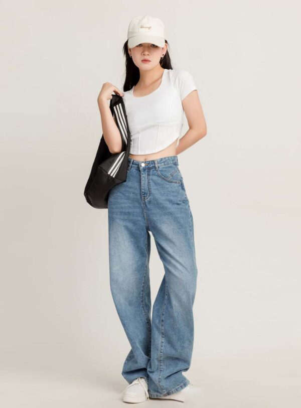 Áo Croptop Nữ Cổ U Xếp Ly Eo ACTFM10 h6