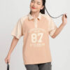 Áo Polo Oversize Nữ Tay Ngắn Phối Màu In Số 87 APLFM8 h3