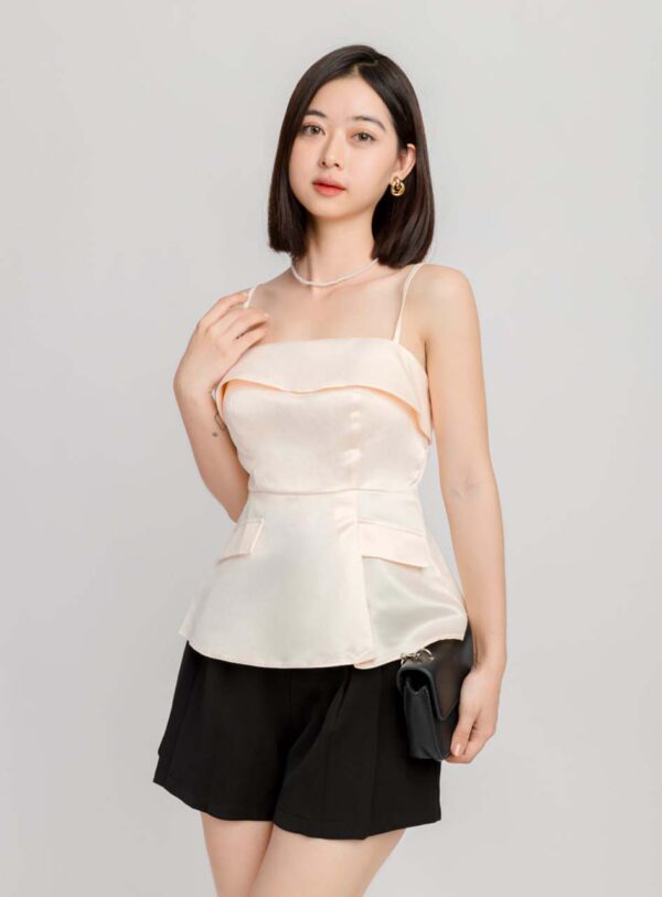 Áo Kiểu Nữ Thiết Kế 2 Dây Form Peplum AKFM42 h6