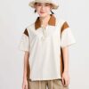 Áo Polo Nữ Oversize Phối Màu Khóa Kéo APLFM1 h6