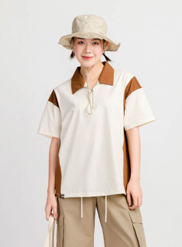 Áo Polo Oversize Nữ Phối Màu Khóa Kéo APLFM1 h2