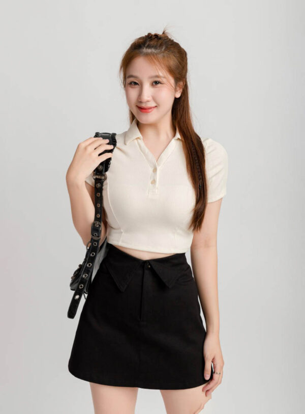 Áo Polo Croptop Nữ Cổ Chữ Y APLFM11 h2