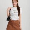 Áo Thun Croptop Nữ Rút Dây In Chữ I'm Not ACTFM6 h4