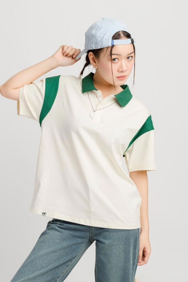 Áo Polo Oversize Nữ Phối Vai APLFM4