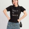 Áo Thun Slimfit Nữ Tay Ngắn In Chữ Feel It ATFM1 h2