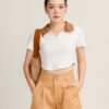 Áo Polo Croptop nữ Phối Màu Cổ Lai Bầu APLFM18 h2