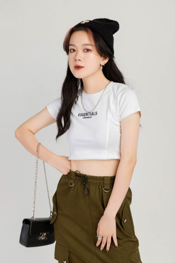 Áo Thun Nữ Croptop Lai Bầu Essentials ACTFM25