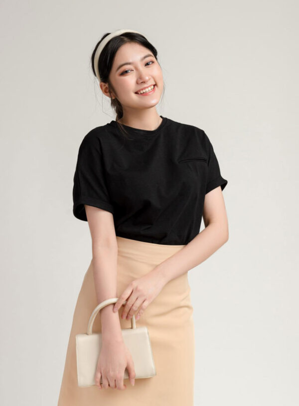 Áo Thun Croptop nữ Form Rộng 1 Túi Giả ACTFM19 h5