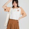 Áo Polo Croptop nữ Thêu Gấu Đeo Kính APLFM12