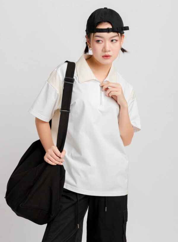 Áo Polo Oversize Nữ Phối Màu Khóa Kéo APLFM1 h4