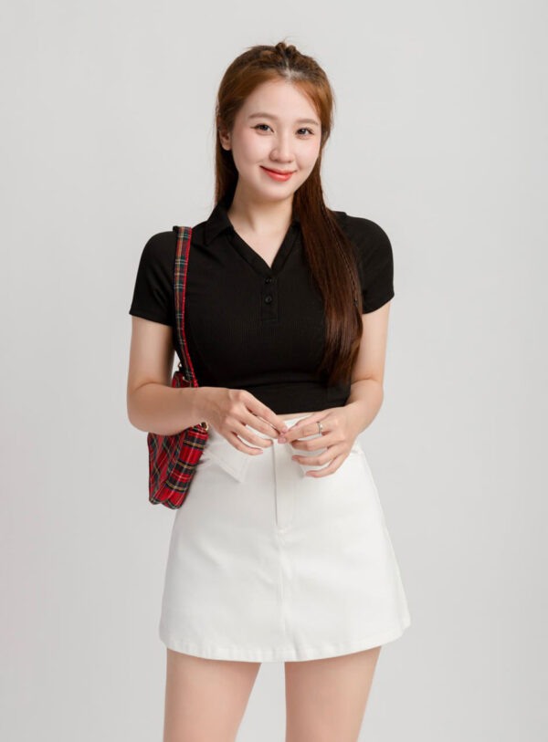 Áo Polo Croptop Nữ Cổ Chữ Y APLFM11 h4