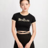 Áo Thun Croptop Nữ Phối Màu Buộc Dây Beatles ACTFM2 h4