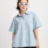 Áo Sơ Mi Oversize Nữ Tay Ngắn 2 Nắp Túi ASM10 h3