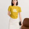 Áo Croptop Nữ Nhún Eo In Chữ Oh Yes ACTFM3 h6