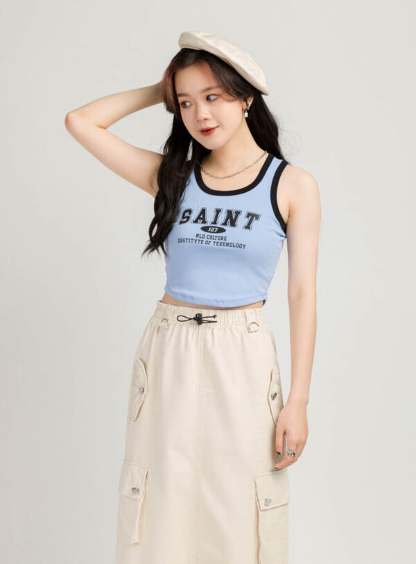 Áo Thun Croptop nữ Ba Lỗ In Chữ Saint ACTFM11 h3