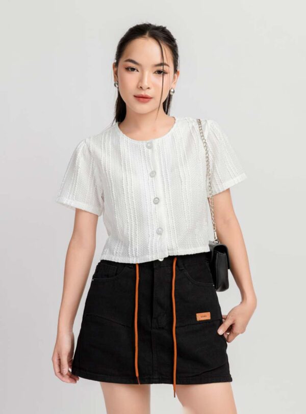 Áo Kiểu Tay Ngắn Nữ Croptop Kiểu Ren  h2