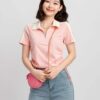 Áo Polo Croptop Nữ Khóa Kéo Rút Dây APLFM3 h2