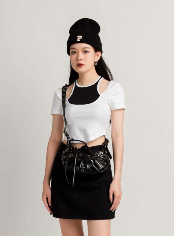 Áo Croptop Nữ Cổ Yếm Phối Viền Màu ACTFM9 h4