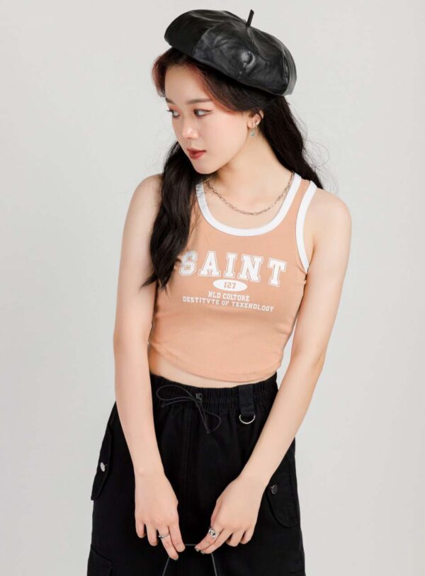 Áo Croptop Nữ Ba Lỗ In Chữ Saint ACTFM11 h5