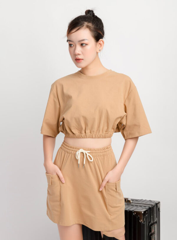 Set Váy Nữ Túi Kiểu Áo Thun Croptop  h3