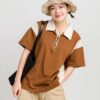 Áo Polo Oversize Nữ Phối Màu Khóa Kéo APLFM1 h3