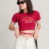 Áo Thun Croptop nữ In Chữ Moment Thắt Dây Sau ACTFM17