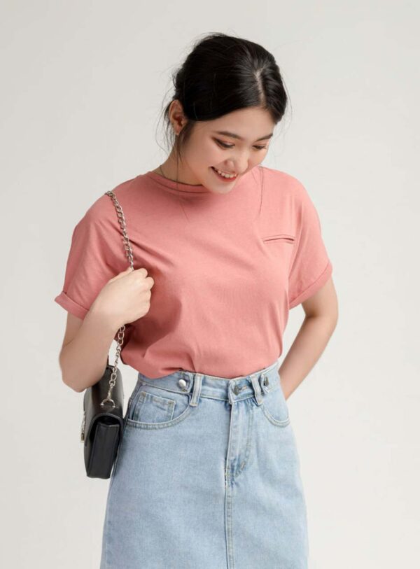 Áo Thun Croptop nữ Form Rộng 1 Túi Giả ACTFM19