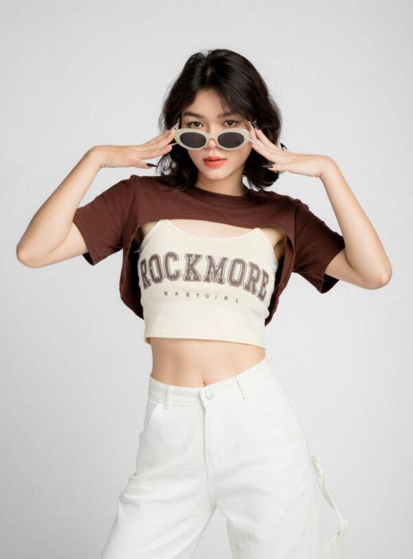 Áo Thun Croptop nữ Khoét Giữa Rockmore ACTFM27