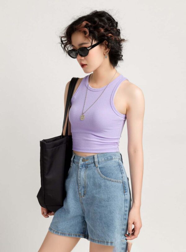 Áo Croptop Nữ Sát Nách Gân Tăm ACTFM21 h7