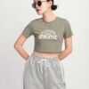 Áo Thun Croptop Nữ Cổ Tròn In Hình ACTFM8