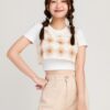 Áo Dệt Kim 2 Dây nữ Croptop Họa Tiết Hình Thoi ADKFM6 h3