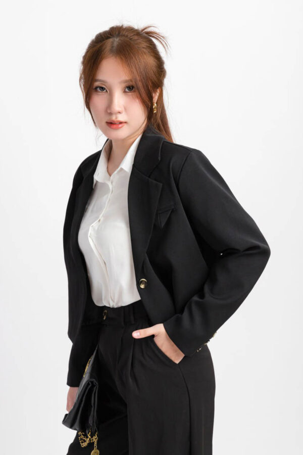 Áo Khoác Vest/Blazer Croptop Nữ 1 Nút AKBZFM2