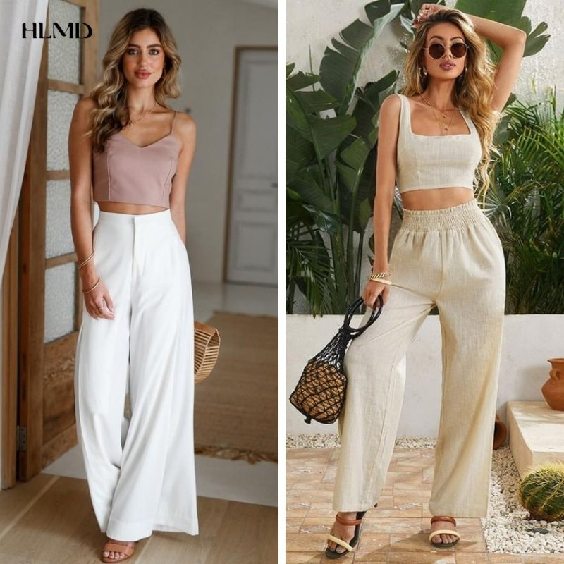 Mix&match ấn tượng với áo croptop cùng quần suông