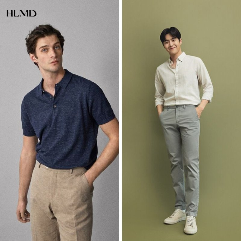 Nổi bật cùng áo thun polo phối kết hợp quần chinos