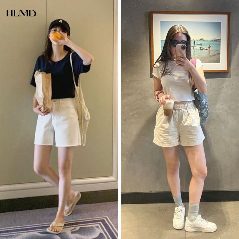 Áo thun Basic mix cùng quần short