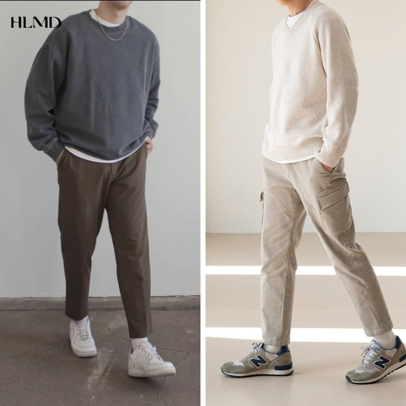 Lịch lãm cùng áo sweatshirt kết hợp quần tây