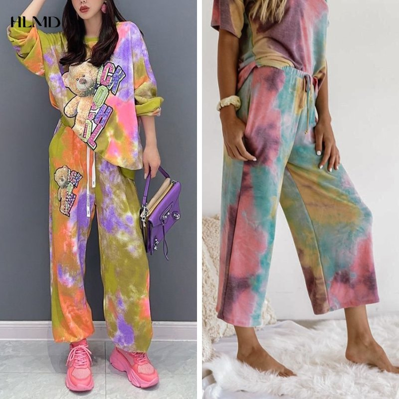 Outfit ngày "lười" với áo thun cùng quần ống rộng