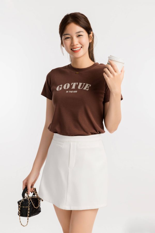 Áo Thun Nữ Croptop Cổ Tròn In Chữ GOTUE ATFM14 H2