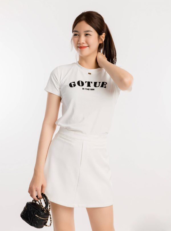 Áo Thun Nữ Croptop Cổ Tròn In Chữ GOTUE ATFM14 H4