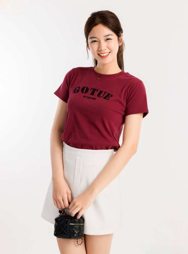 Áo Thun Nữ Croptop Cổ Tròn In Chữ GOTUE ATFM14 H5