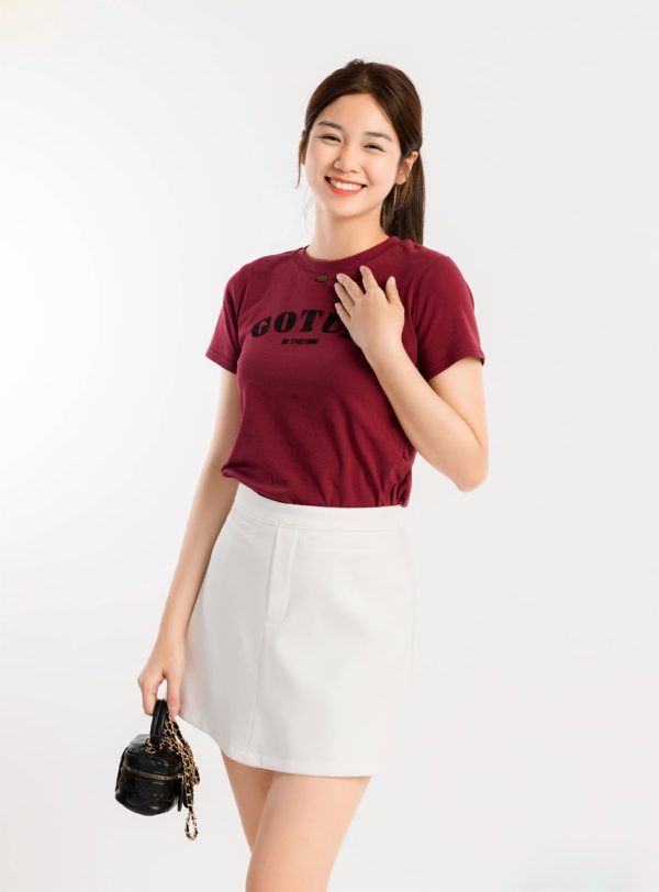 Áo Thun Nữ Croptop Cổ Tròn In Chữ GOTUE ATFM14 H5