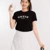 Áo Thun Nữ Croptop Cổ Tròn In Chữ GOTUE ATFM14 H6