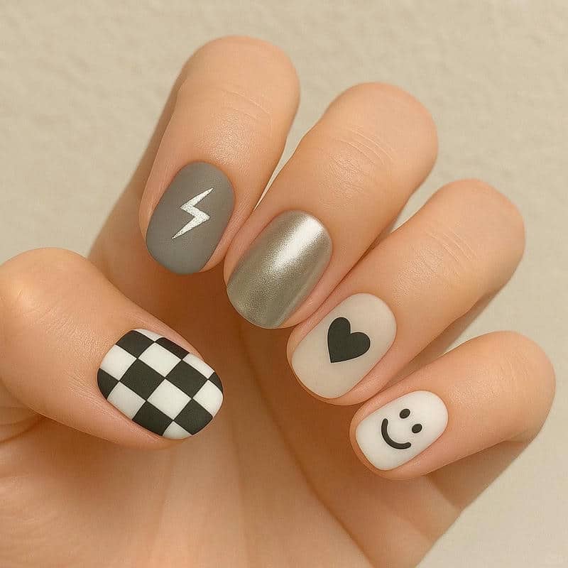 ảnh mẫu nail mặt cười đơn giản