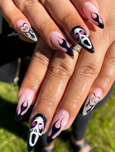 mẫu nail halloween đơn giản