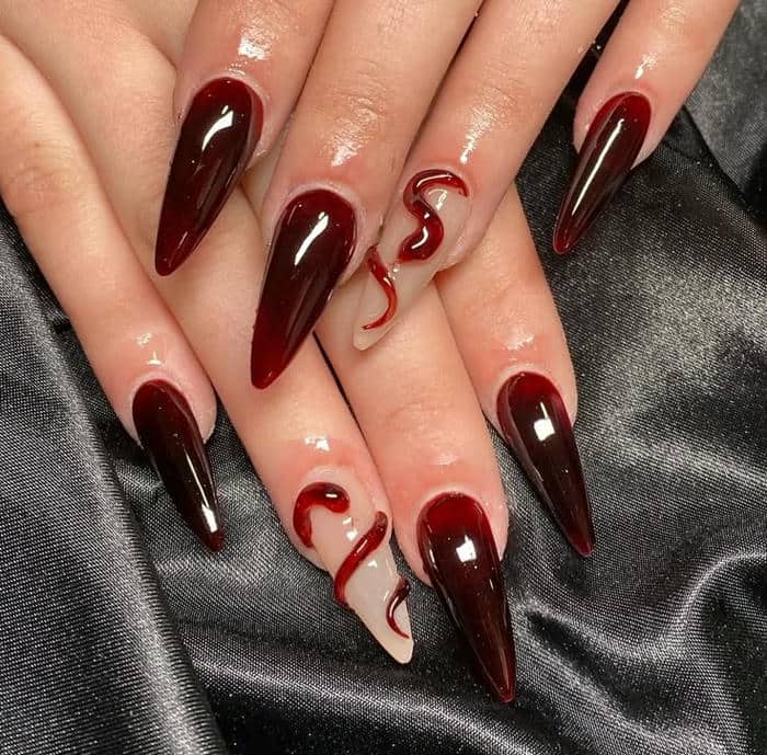 nail đỏ mận
