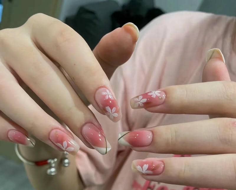 nail hoa đào đẹp
