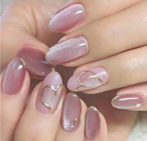 nail mắt mèo đính đá